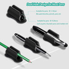 Adhesive Pen Holder for Wall Pencil Holder for Desk Organizer, 6Pack Silicone Pen Holders for Clipboard, Marker Holder Sticky Pen Holder for Desk Accessories, Office Supplies (2black+2white+2grey)