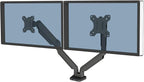 Fellowes Platinum Series Dual Monitor Arm for 40-Inch Monitors, Full Motion, 360° Rotation, VESA Mount with Grommet or Clamp, USB Ports, Ergonomic, Black, 8042501