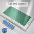 YSAGi Office Desk Pad, Desk Mat, 23.6" x 13.7" Ultra Thin Waterproof PU Leather Desk Blotter, Laptop Desk Pad Protector for Keyboard and Mouse, Desk Writing Pad for Office and Home (Azure Blue+Green)