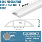 Floor Cord Covers for Wires 12FT Cable Hider Wire Cover Self Adhesive Cord Hider Floor for Offices, Homes, Workshops, Warehouses Cable Cavity 0.39" W x 0.27" H