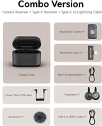 Hollyland Lark M2S Combo (Camera RX+USB-C RX+ Lightning Cable) Wireless Microphone for iPhone/Camera/Android/PC, Titanium Clip, Noise Cancelling, 30H Use, Vlog, Interview, Content Creation