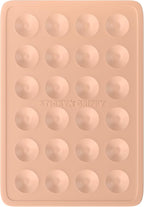 Suction Phone Case Mount, Sillicon Adhesive Phone Accessory for iPhone and Android, Hands-Free Fidget Toy Mirror Shower Phone Holder, Tiktok Videos and Selfies (Beige)