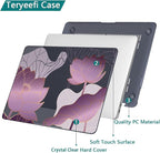 Teryeefi for 2020 2022 2016-2019 MacBook Pro 13 inch Case A2338 A2289 A2251 A2159 A1989 A1706 with M2 M1 & Touch Bar, PC Hard Shell Case & Keyboard Cover & Screen Protector, Luxurious Purple Lotus