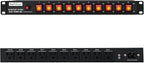 10 Outlet Horizontal 1U PDU Rack Mount Power Strip - Surge Protection,10 Individual Led Switches，AC 100V-240V-15A.for Network Server Racks, 6 ft Heavy Power Cord, ETL Listed
