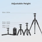 SmallRig VT-20 Aluminum Mini Tripod, 20" Desktop Tripod with 360° Ball Head, Compact Desktop Tripods for DSLR Camera Video Camcorder, Load up to 13lb/6kg