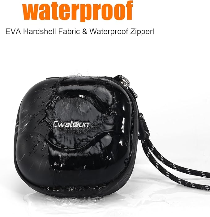 Cwatcun Hard Shell Lens Filter Case, Camera Filter Case for 7 Filters Up to 100mm with Hand Strap, Dustproof & Waterproof Camera Lens Filter Storage Case for ND UV CPL Filter Pouch