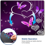 Mouse Pad, Premium-Textured Mouse Mat, Non-Slip Rubber Base Mousepad for Laptop, Computer & PC,9.5×7.9 in, Purple Heart Butterfly