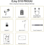 COMICA D10 Pro A Wireless/XLR/USB Dynamic Microphone with Receiver Boom Arm Stand- Dual Channel Cardioid Mic, 45H Battery, RGB Lights, CalMix Denoise for Gaming/Streaming/PD(PC, PS4/5, Mac,Phone)White