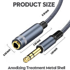 1/4 inch Extension Cable 10ft, 1/4" Male to Female Stereo Headphone Guitar Cable