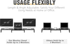 TAVR Dual Monitor Stand Riser Office Desktop Organizer Stand for 2 Monitors, Adjustable Length and Angle 3 Shelf, Extra Long Multifunctional Stand up to 43.3" fit Computer, Laptop, TV, Black