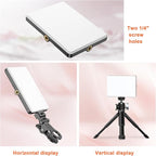 TONEOF Portable Selfie Light,Rechargable 60 LED PhoneLight with Clip & Double 1/4" Screw Hole,2500k-9000K Dimmable for iPhone,Android,Laptop,Tablet,Selfie/Video Conference