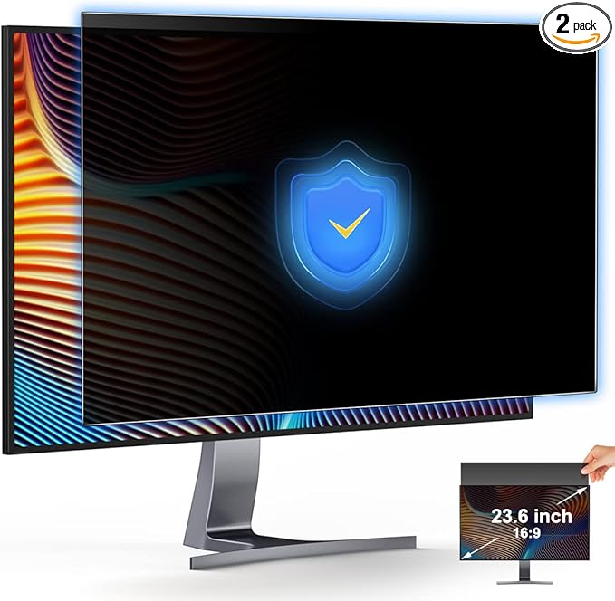 [2-Pack] 23.6 Inch Privacy Screen for Monitor Computer Screen Privacy Filter for 16:9 Widescreen Monitor Desktop PC Monitor Privacy Film Monitor Privacy Shield and Anti-Glare Protector