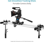 PROAIM Polaris Mini Portable Video Camera Dolly w Universal Track Ends | Mitchell & 75mm Bowl Mount | Compatible Track Rail Diameter – Ø 32‐34mm | Offers Payload of 34kg / 75lb (DL-PLRS-M01)