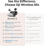 DJI Mic 3 (1 TX + 1 RX), Wireless Lavalier Mic for iPhone/Camera/Android, Ultralight, Extended Operating Time & Fast Charging, 1312ft (400m) Transmission, Noise Cancelling, Vlog, Streaming