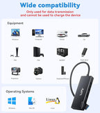 USB 3.0 Hub,4 Port USB Splitter Extender Portable Adapter Multiport Data Hub for Laptop,Xbox, Flash Drive,HDD,Console,Camera,Keyborad,Mouse Windows,Mac OS PC,Not Designed to Charge Devices-Black