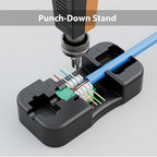Iwillink Cat6 Keystone Jack and Punch-Down Stand, 50-Pack, RJ45 Ethernet Jack, 90-Degree UTP Modular Punch Down Adapter, Green