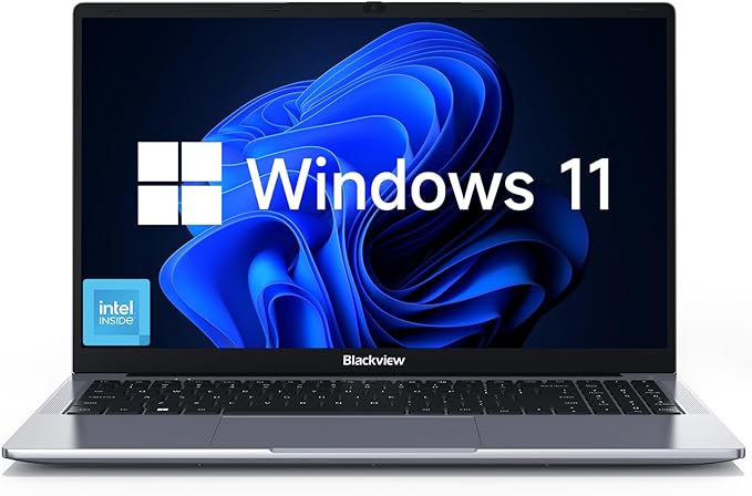 Blackview Laptop 2025, Laptops Computer for Business Student, Quad-Core N150 (Up to 3.6GHz, Beat N5095/ N95/N97/N100), 16GB DDR4 512GB SSD, 15.6” FHD IPS TÜV Screen, 100W Type-C Fast Charge, 4K HDMI