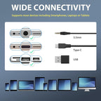 Earbay USB Headset with Microphone for PC, Headset with Mic, Computer Headset with Noise Canceling Microphone for Laptop, Wired Headphones with Mic for Work from Home/Call Center/Open Office