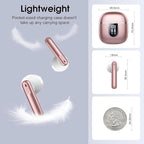 Wireless Earbuds, Bluetooth 5.4 Headphones with 3D Bass Stereo, 40H Ultralight in-Ear Buds, Bluetooth Earbuds with 4 ENC Noise Cancelling Mic, USB-C, IP7 Waterproof Earphones for Android iOS, Rose
