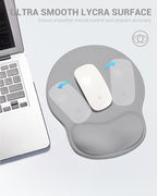 Ergonomic Mouse Pad Wrist Support, Comfortable Mouse Pad Wrist Rest, Relieve Wrist Pain Gel Mouse pad, Non-Slip Rubber Base Mousepad for Laptop, Computer, Prefect for Office & Home(Gray