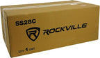 Rockville Pair SS28C 28" Speaker Stands, 100Lbs Capacity, Solid MDF Wood, Classic Wood-Grain Finish, Dual Platforms, Spikes and Pads, for Home Audio and Studio Monitors