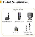 COMICA Uni Pro D Wireless USB Microphone for Computer and Smartphone,48kHz/24bit RGB Cardioid Condenser Gaming Mic for Podcasting,Streaming,Recording,Music Creation,with Desktop Stand-Black