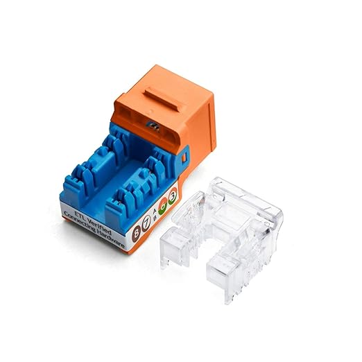 trueCABLE Cat6A Keystone Jack, Unshielded (UTP), 90 Degree Punch-Down, PoE++ (4PPoE), UL Listed, ETL Verified, ANSI/TIA Certified, Modular RJ45 Female, Orange, 12 Pack