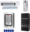 Door Access Control System 600lb Electric Magnetic Door Lock Kit Waterproof Keypad ID Card Smartphone Tuya App Remote Control