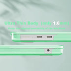 CISSOOK Compatible with MacBook Air 13.6 inch Case 2022 2024 2025 Release A2681 A3113 A3240, Plastic Hard Shell Case with USB Adapter for MacBook Air 13 inch M2 M3 M4 Chip, Clear Green