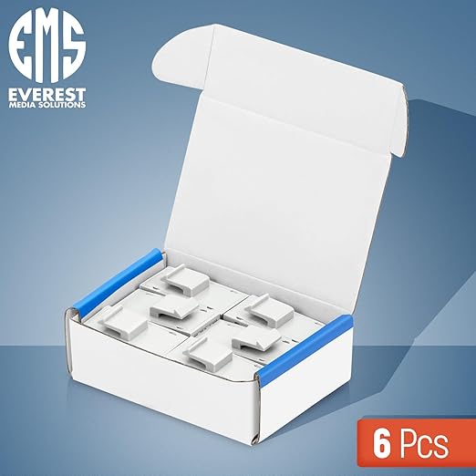 Everest Cat6 RJ45 Keystone Coupler (6-Pack) in White - RJ45 Coupler - Cat 6 Couplers - Female to Female Cat6 Keystone Jacks - Ethernet Couplers - Ethernet Cable Extender