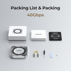 40Gbps Aluminum Hub & Stand for New M4/M4 Pro Mac Mini (2024) with 40Gbps NVMe/M.2 SSD Enclosure, 2X USB-A, USB-C Host, 3.5mm Audio – Compatible with All New Mac Mini M4/M4 Pro