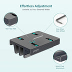 Vertical Laptop Stand - SPACEMax Adjustable GRIPLock Anti-Tip Silicone 4 Slots Aluminum Desktop Holder - Double Dock Stand - 2 Phone Slots Fits Up to 17.3” Laptops, Tablets, Phones - Gray