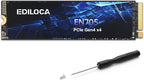 4TB SSD NVMe M.2 2280 PCIe Gen4 x4 Internal Solid State Drive - Up to 5000MB/s, 4TB SSD PS5 Dynamic SLC Cache, PS5 Compatible for Gaming PC Laptop(EN705)