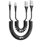 iPhone Charger Cable for Car (3FT/5FT), 2Pack Coiled Lightning Cable, [Apple MFi Certified] Retractable Charging Cord Compatible with iPhone 14/13/12/11 Pro Max/XS MAX/XR/XS/8/iPad/iPod/CarPlay