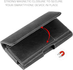 GW USA for for Samsung Galaxy S25 S24 Ultra Plus, Z Fold 7 6 Holster Black Leather Carrying Cell Phone Holder Belt Clip Holster Case Pouch for iPhone 14 15 16 17 Pro Max 14 15 16 Plus 17 Air