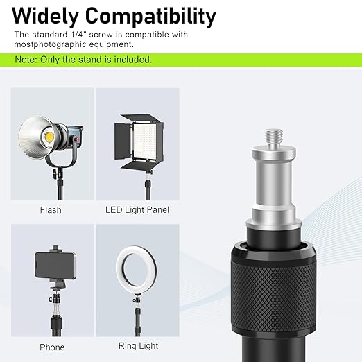 2 Pack Desk Mount with 1/4" & 3/8" Screws, Ball Head, 17-41" Adjustable Aluminum Stand, for DSLR & Ring Light
