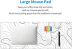 White Mouse Pad Large XL Gaming Mouse Pad for Desk Topographic Mouse Pad Desk Pad Gaming Mouse Pad White Desk Mat Extended Black and White White Topo Mousepad White Topographic Mouse Pad Full Size
