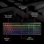 Cherry MX Board 3.0 S Wired Gamer Mechanical Keyboard with Aluminum Housing - MX Red Switches (Slight Clicky) for Gaming and Office - Customizable RGB Backlighting - Full Size - Black