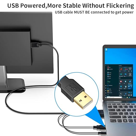 VGA (Sources) to HDMI (Display) Cable 6ft with Audio, VGA Maleto HDMI Male Converter Cord Adapter Cable Compatible Witch Computer/Laptop to Monitor/TV, Desktop Laptop Projector to Monitor HDTV