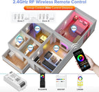 BTF-LIGHTING C03W RGB PWM SMD FCOB (+ R G B) 4PIN LED Strip 2.4GHz Tuya WiFi Group Controller Alexa Google Home Smartphone APP Control Compatible with WR01RF RC03RFB RC04RFB RC05RFB Remote