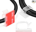 60 PCS XHF 5/8” Adhesive Cable Wire Clips Clear, Cable Staples Outdoor Cable Management Wire Organizer Cord Holder for Under Desk, Car, Wall, TV PC Ethernet Cable