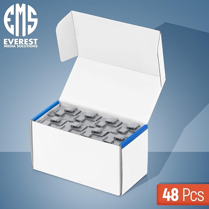 Everest 48-Pack RJ45 CAT6 Keystone Coupler - Female to Female - Cat6, Cat5e Compatible - Ethernet Coupler - Gray