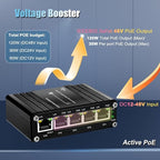 Industrial Managed 5 Port PoE Ethernet Switch, Mini Gigabit Networking Switch with Web Management, Supporting Din-Rail