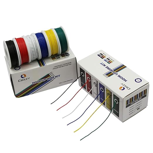 Hook up Wire Kit (Stranded Wire Kit) 28 Gauge 6 Colors 32.8 feet Each Electrical Wire 28 AWG PVC Wire