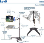 LEVO G2 Essential Tablet Floor Stand Tablet PCs, iPads, iPad mini, New iPad Pro, Galaxy, Nexus, Xoom, Surface Pro, Miix, Nook, Fire, and Other Tablets and e Readers Black Color