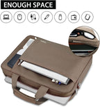 Ferkurn Laptop Bag Case for Women Men Computer Bag Compatible with HP Envy Pavilion Omen/LG Gram/MSI/Dell Inspiron XPS/Lenovo/Acer, Shoulder Strap Carrying Messenger Briefcase, Brown, 15.6 16 Inch