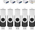 5 Pack 128GB USB Flash Drive with Type C Adapter and Storage Box USB 2.0 High Speed Metal Pen Drive 360° Rotatable Storage Memory Stick for Phone/Pad/PC/Laptop/Android - Black(5-Pack 128GB)