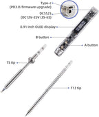 68W Electric Soldering Iron,SEQURE SI012 Pro Outdoor Portable Solder Iron, OLED Screen Digital Soldering Tools, Auto Start Heating, XT60 Cable,19V Adapter, Storage Bag, Tin Wire - TS D24