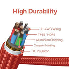 BLACK+DECKER Lightning to USB Cable - Fast Compatible iPhone Lightning Cable - Durable Braided iPhone Charger Cord - for Travel and Daily Use - Multiple Color + Length Options - 3ft