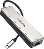 USB C Hub 2.5G Ethernet, WAVLINK 10Gbps USB C 3.2 Hub with 100W Power Delivery, 4K@120Hz HDMI 2.1, 3*USB3.2 Gen 2, 2.5G RJ45 Ports, Fit for MacBook Pro/Air iPad Dell HP Lenovo Asus Acer